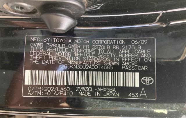 Photo 10 from auction – 2010 TOYOTA PRIUS with VIN JTDKN3DU2A0014685