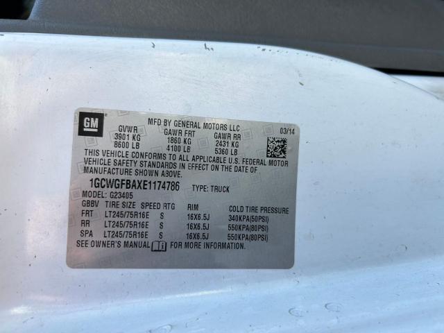 Photo 10 from auction – 2014 CHEVROLET EXPRESS G2 with VIN 1GCWGFBAXE1174786