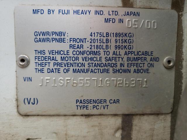 Photo 14 from auction – 2001 SUBARU FORESTER S with VIN JF1SF65571G726371