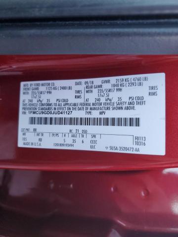 Photo 14 from auction – 2018 FORD ESCAPE SE with VIN 1FMCU9GD0JUD41127