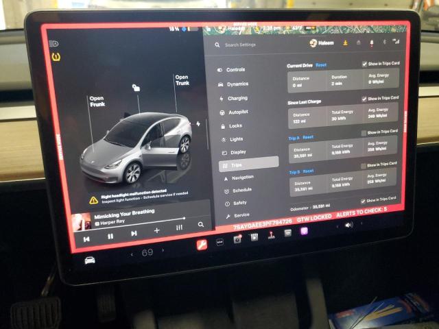 Photo 9 from auction – 2023 TESLA MODEL Y with VIN 7SAYGAEE3PF794726