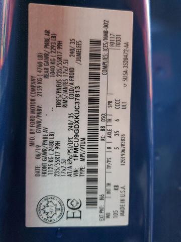 Photo 14 from auction – 2019 FORD ESCAPE SE with VIN 1FMCU9GDXKUC37813