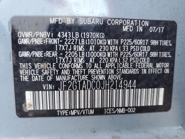 Photo 14 from auction – 2018 SUBARU CROSSTREK with VIN JF2GTADC0JH214944