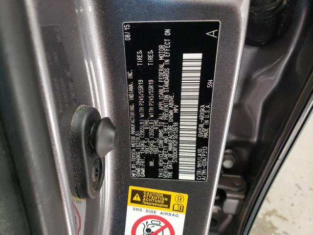 Photo 14 from auction – 2015 TOYOTA HIGHLANDER with VIN 5TDDCRFH2FS012618