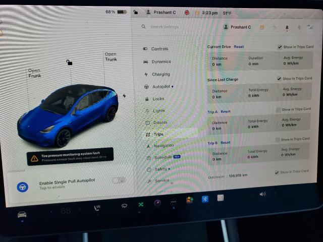 Photo 9 from auction – 2020 TESLA MODEL Y with VIN 5YJYGDEE6LF022178