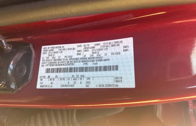 Photo 10 from auction – 2019 FORD F150 SUPER with VIN 1FTEW1E5XKKD70751