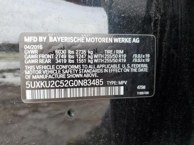 Photo 14 from auction – 2016 BMW X6 XDRIVE3 with VIN 5UXKU2C52G0N83485