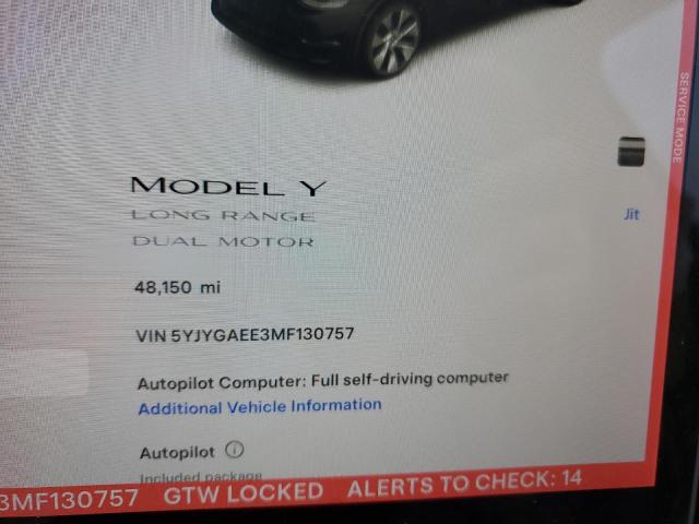Foto 9 de la subasta – 2021 TESLA MODEL Y con VIN 5YJYGAEE3MF130757