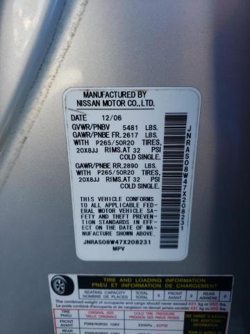 Photo 14 from auction – 2007 INFINITI FX35 with VIN JNRAS08W47X208231