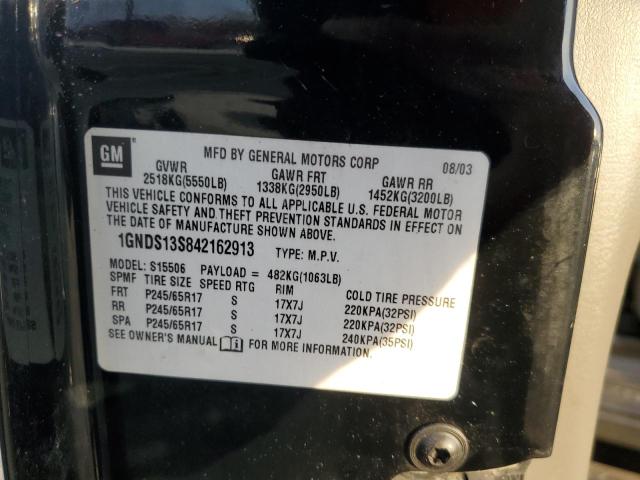 Photo 14 from auction – 2004 CHEVROLET TRAILBLAZE with VIN 1GNDS13S842162913