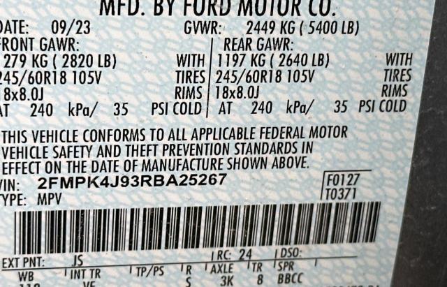 Photo 10 from auction – 2024 FORD EDGE SEL with VIN 2FMPK4J93RBA25267