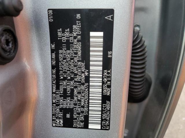 Photo 14 from auction – 2008 TOYOTA SEQUOIA SR with VIN 5TDBY64A28S004776