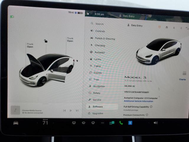 Photo 9 from auction – 2019 TESLA MODEL 3 with VIN 5YJ3E1EA4KF309951