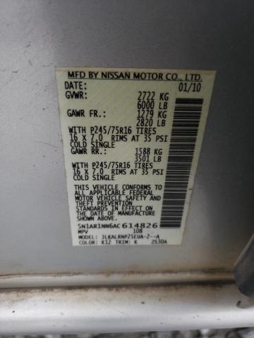 Photo 14 from auction – 2010 NISSAN PATHFINDER with VIN 5N1AR1NN6AC614826