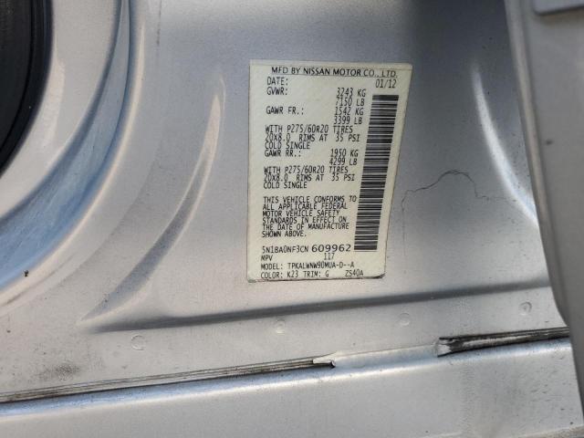 Photo 14 from auction – 2012 NISSAN ARMADA SV with VIN 5N1BA0NF3CN609962