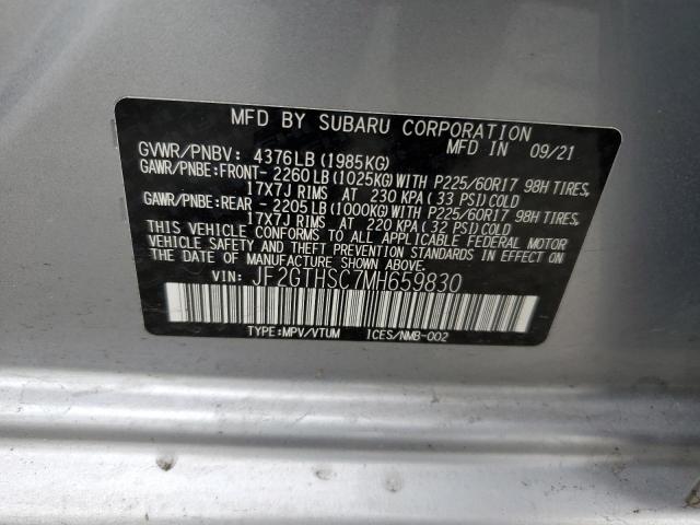 Photo 14 from auction – 2021 SUBARU CROSSTREK with VIN JF2GTHSC7MH659830