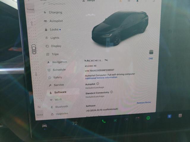 Photo 9 from auction – 2022 TESLA MODEL X with VIN 7SAXCDE5XNF338597