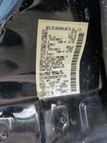 Photo 14 from auction – 2005 NISSAN QUEST S with VIN 5N1BV28U85N137125