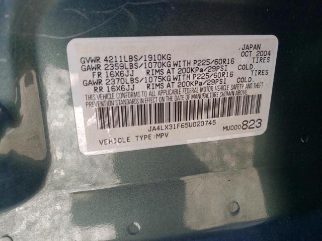 Photo 14 from auction – 2005 MITSUBISHI OUTLANDER with VIN JA4LX31F65U020745