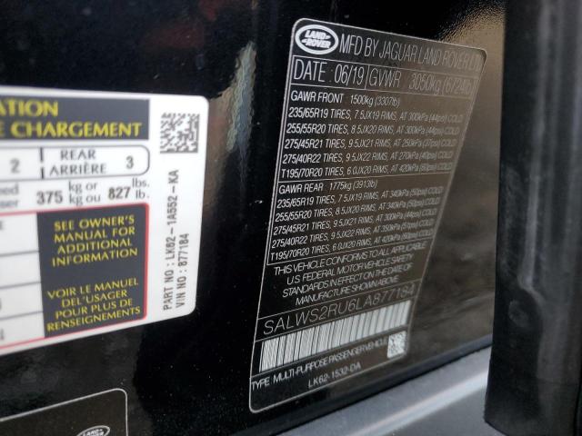 Photo 14 from auction – 2020 LAND ROVER RANGE ROVE with VIN SALWS2RU6LA877184