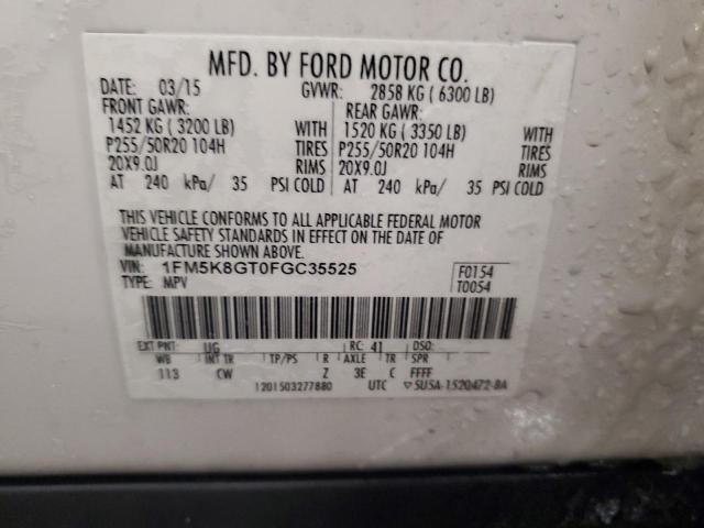 Photo 14 from auction – 2015 FORD EXPLORER S with VIN 1FM5K8GT0FGC35525