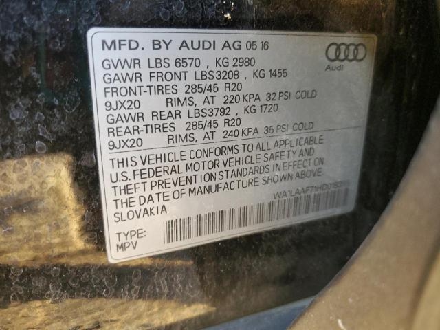 Photo 14 from auction – 2017 AUDI Q7 PREMIUM with VIN WA1LAAF71HD018395