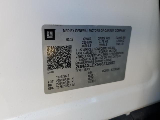 Photo 14 from auction – 2019 CHEVROLET EQUINOX LT with VIN 2GNAXLEX5K6212983