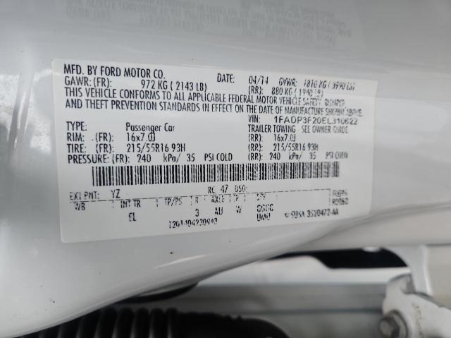 Photo 10 from auction – 2014 FORD FOCUS SE with VIN 1FADP3F20EL310622