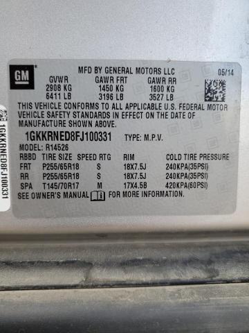 Photo 14 from auction – 2015 GMC ACADIA SLE with VIN 1GKKRNED8FJ100331