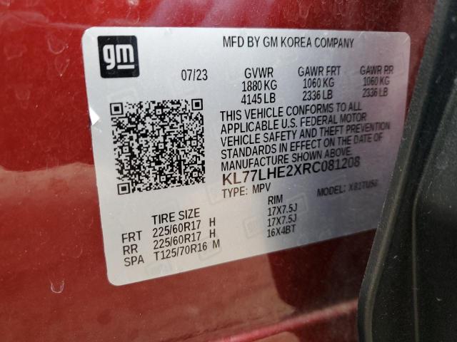Photo 14 from auction – 2024 CHEVROLET TRAX 1LT with VIN KL77LHE2XRC081208