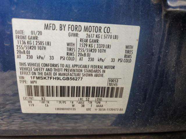 Photo 14 from auction – 2020 FORD EXPLORER with VIN 1FMSK7FH9LGB56277