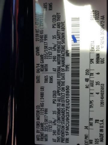 Photo 14 from auction – 2014 FORD ESCAPE SE with VIN 1FMCU9GX7EUD15950