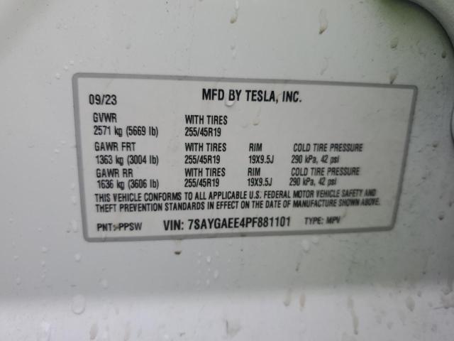 Photo 14 from auction – 2023 TESLA MODEL Y with VIN 7SAYGAEE4PF881101