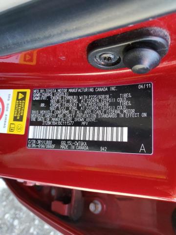 Photo 14 from auction – 2011 LEXUS RX 350 with VIN 2T2BK1BA1BC111577