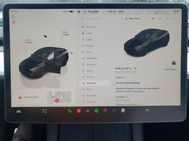 Photo 9 from auction – 2023 TESLA MODEL Y with VIN 7SAYGDEF5PF891226