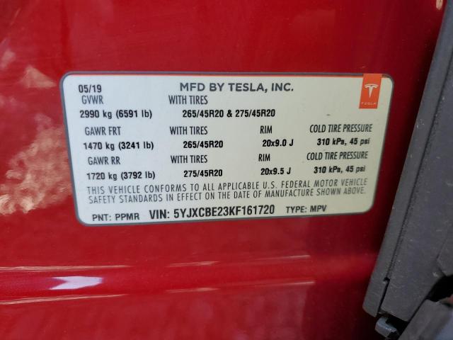 Photo 14 from auction – 2019 TESLA MODEL X with VIN 5YJXCBE23KF161720