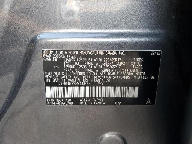 Photo 14 from auction – 2014 TOYOTA RAV4 XLE with VIN 2T3RFREV8EW133493