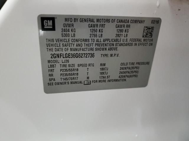 Photo 14 from auction – 2016 CHEVROLET EQUINOX LT with VIN 2GNFLGE36G6272736