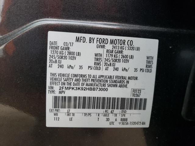 Photo 14 from auction – 2017 FORD EDGE TITAN with VIN 2FMPK3K92HBB73000