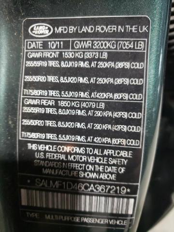 Photo 14 from auction – 2012 LAND ROVER RANGE ROVE with VIN SALMF1D46CA367219
