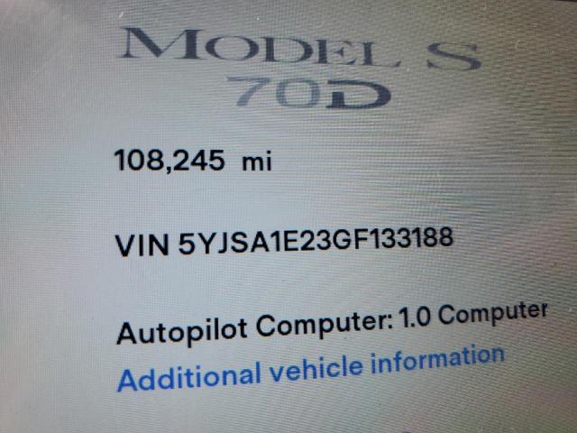 Photo 9 from auction – 2016 TESLA MODEL S with VIN 5YJSA1E23GF133188