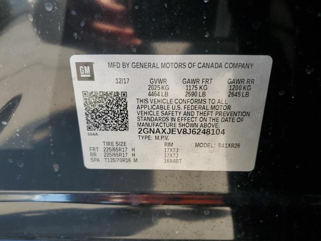 Photo 14 from auction – 2018 CHEVROLET EQUINOX LT with VIN 2GNAXJEV8J6248104