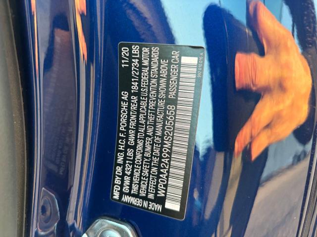 Photo 10 from auction – 2021 PORSCHE 911 CARRER with VIN WP0AA2A99MS205658