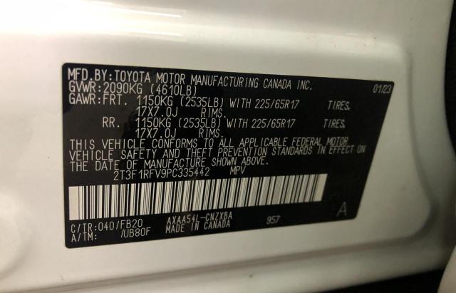 Photo 10 from auction – 2023 TOYOTA RAV4 LE with VIN 2T3F1RFV9PC335442
