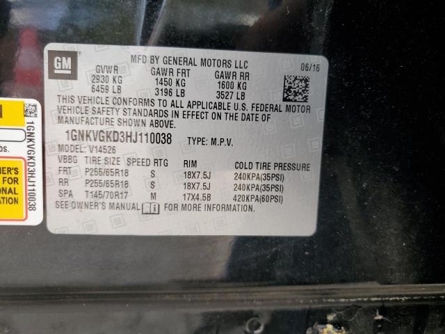 Photo 14 from auction – 2017 CHEVROLET TRAVERSE L with VIN 1GNKVGKD3HJ110038