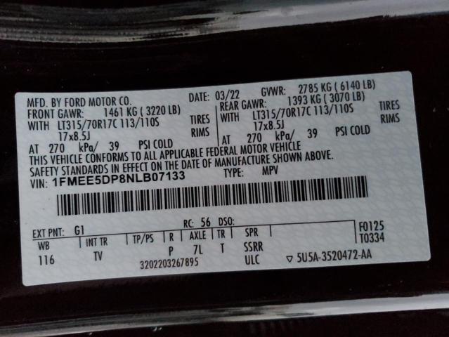 Photo 14 from auction – 2022 FORD BRONCO BAS with VIN 1FMEE5DP8NLB07133