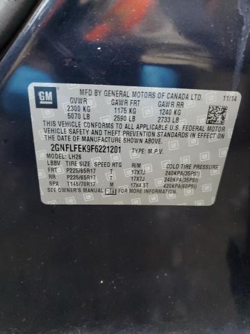 Photo 14 from auction – 2015 CHEVROLET EQUINOX LT with VIN 2GNFLFEK9F6221201