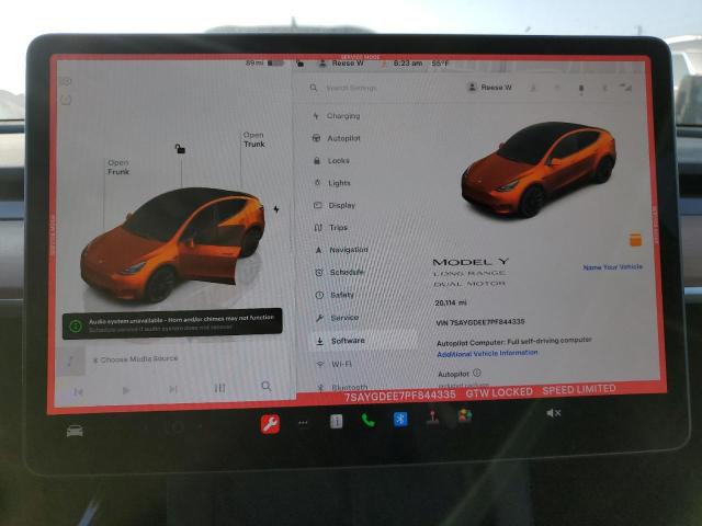 Photo 9 from auction – 2023 TESLA MODEL Y with VIN 7SAYGDEE7PF844335