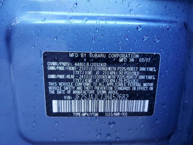 Photo 14 from auction – 2018 SUBARU FORESTER 2 with VIN JF2SJAJC7JH452682