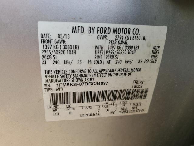 Снимка 14 от търг – 2013 FORD EXPLORER L с VIN 1FM5K8F87DGC34897